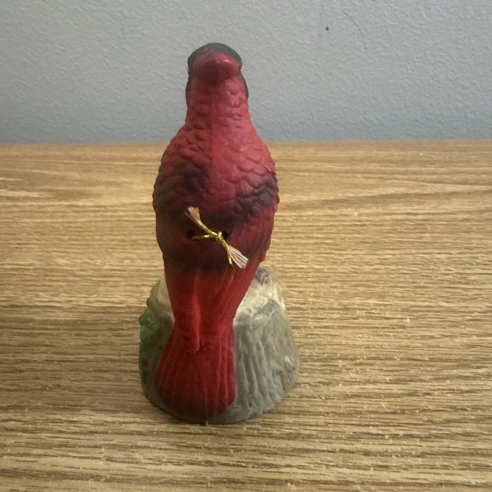 Vintage Jasco Feathered Friends‎ Red Cardinal Bird Ceramic Bell Figure